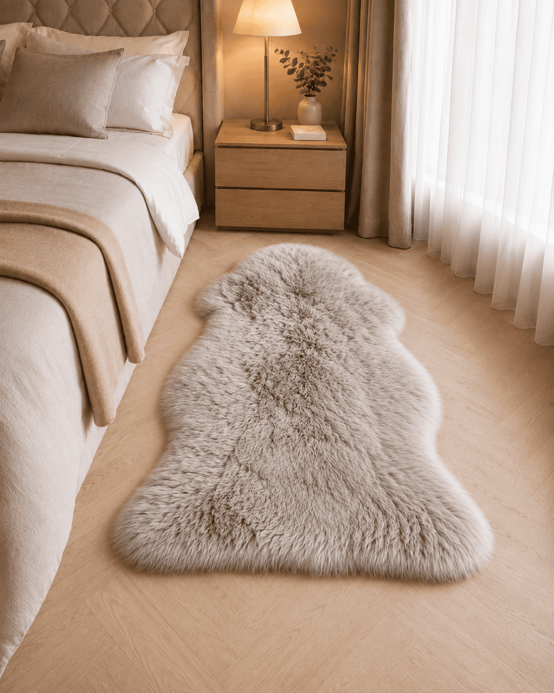 Siva janjeća koža 65x104 cm od prave australske merino vune