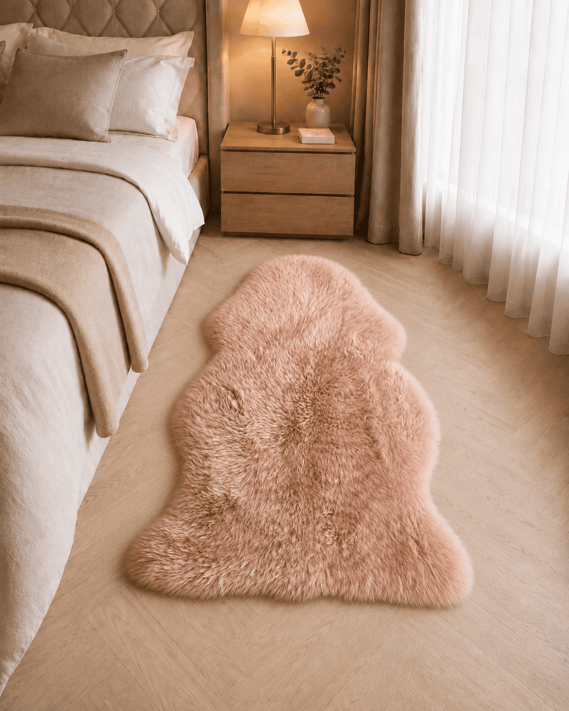 Janjeća koža Roza 65x104 cm od prave australske merino vune